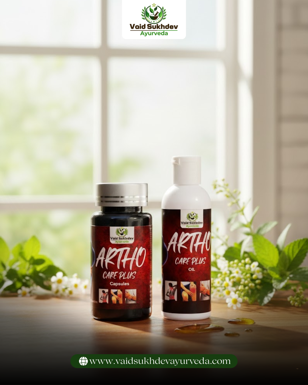 Artho Care Plus Capsules & Oil Combo | Ayurvedic Relief for Joint, Knee & Muscle Pain