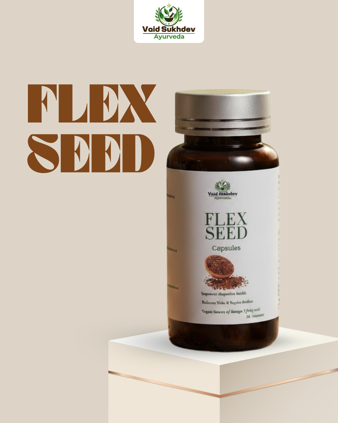 Vaid Sukhdev Ayurveda Flax Seed Capsules – For Heart & Digestive Health