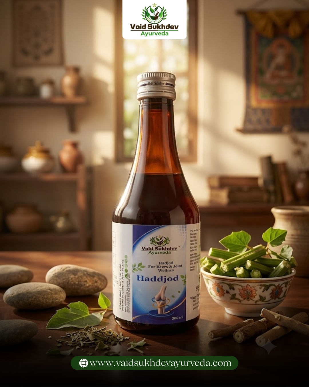 Valid Sukhdev Ayurveda Haddjod Syrup - 200 ml - For Bone & Joint Wellness